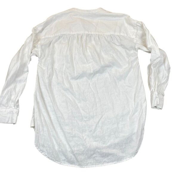 J. Crew Womens Shirt Medium Linen Blend Button-Front Long Sleeve Henley - Picture 2 of 11